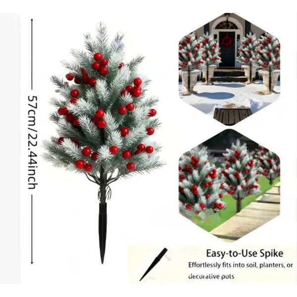 Artificial Cedar Trees with Red Berries
