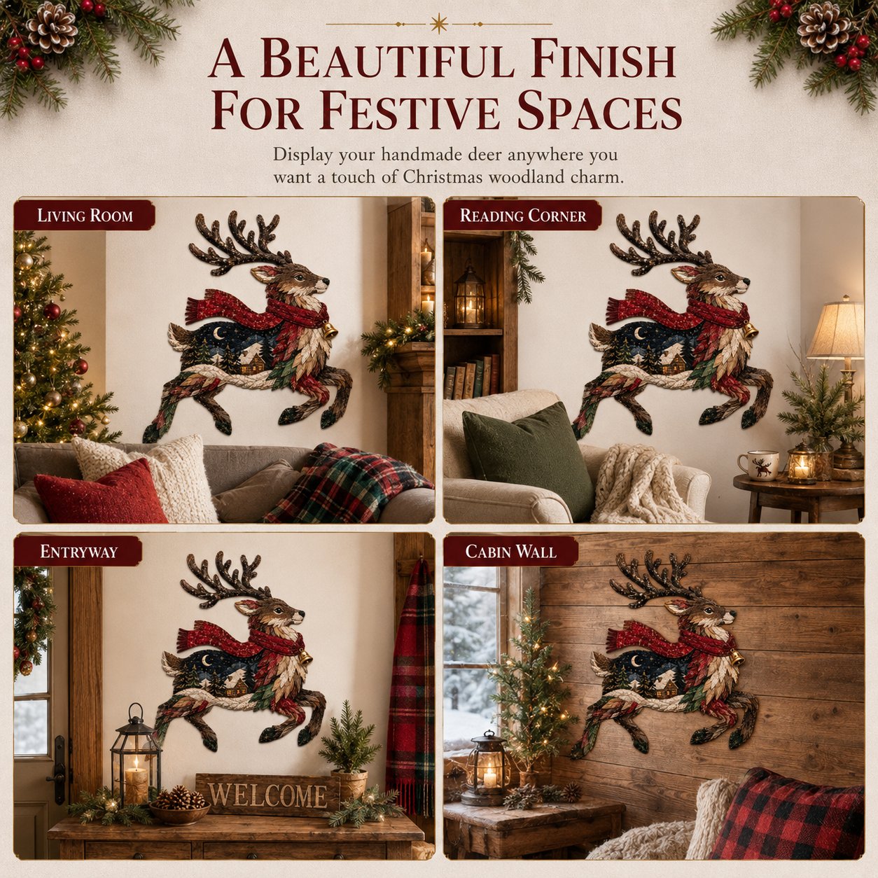 🔥LAST DAY 49% OFF - 🎄🎅Christmas Woodland Wildlife DIY Patchwork Kit – ✨Create a Festive Handmade Keepsake