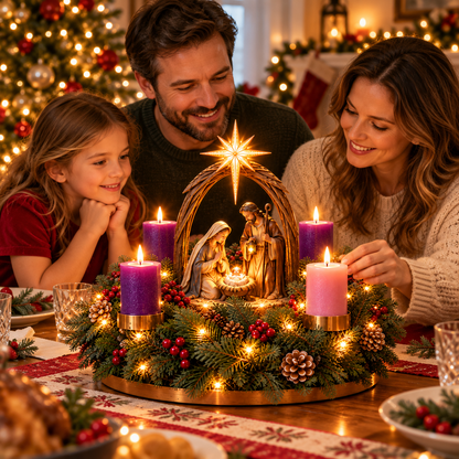 ⏰ LAST DAY 50% OFF-✝️Four Weeks to Bethlehem™ | Lighted Nativity Advent Collection 🕯️