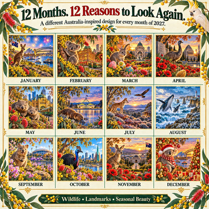 🔥🦘2027 Australia 125th Anniversary Wall Calendar 🐨
