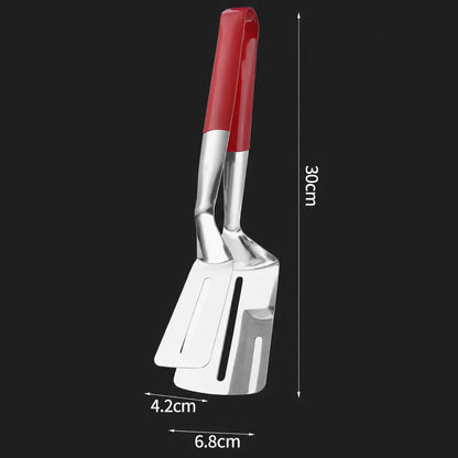 🥩 2-in-1 Stainless Steel Steak Spatula & Food Tongs Clip 🍳