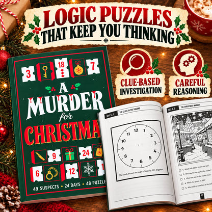 🎄🔍 Christmas Murder Mystery Book — 24 Days to Solve the Crime!