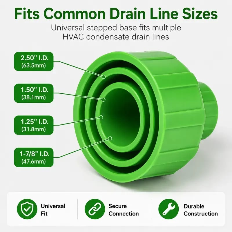 HVAC Condensate Drain Line Cleaning Adapter Clear Shop Vac Connector for Fast A/C Drain Clog Removal