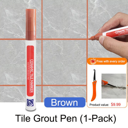 Anti-Mold Waterproof Tile Grout Repair Pen – Quick-Dry Grout Color Restorer