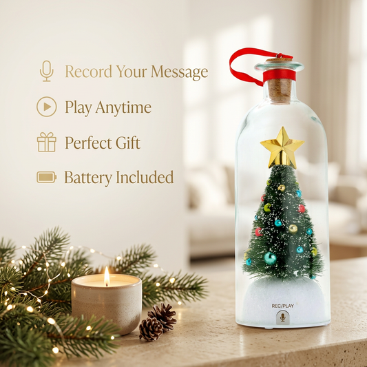 🎅🎄 Recordable Christmas Tree In Bottle Ornament | Voice Message Keepsake Giftcordable Message in a Bottle