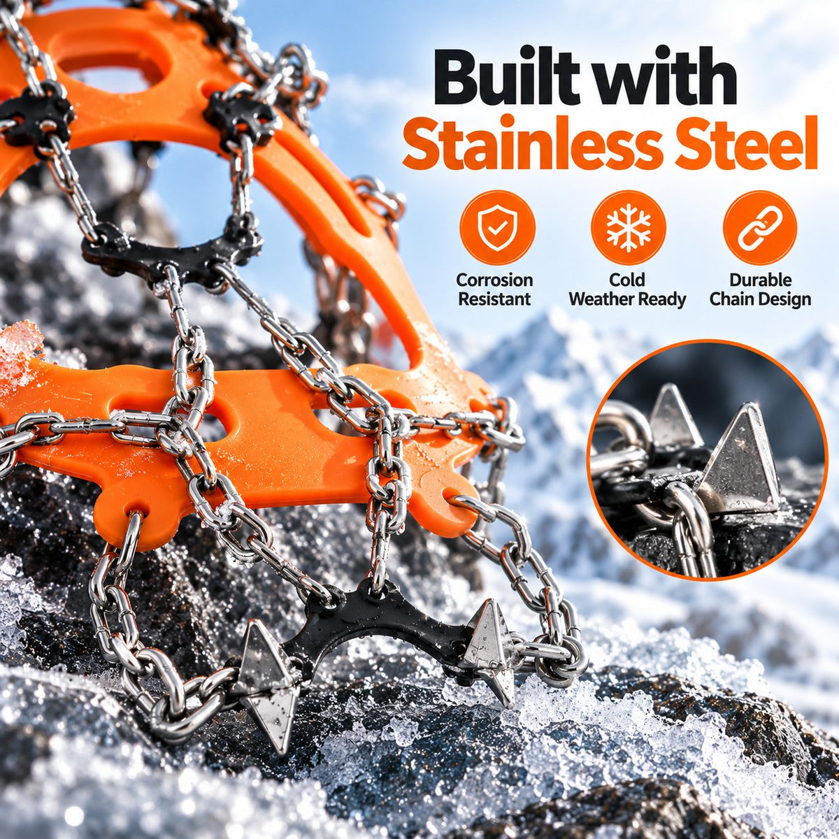 🧗‍♂️8/10-Tooth Welded Chain Crampons | Non-Slip Snow Ice Grips for Outdoor Hiking❄️