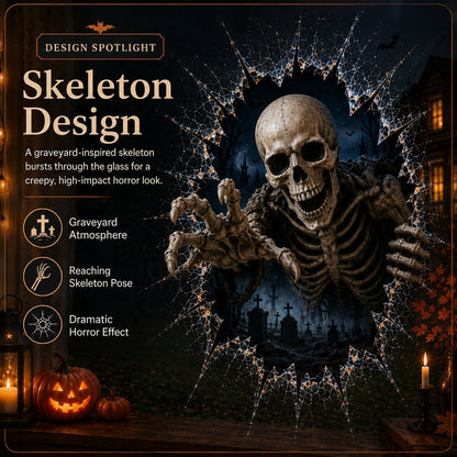 🎃 2026 Halloween Window Decals – 3D Crack Glass Spooky Decorations for a Haunted Halloween Scene