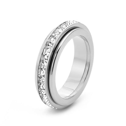 💍Rotating Crystal Ring, Relieves Anxiety, Symbolizes Vows & Luck, Waterproof & Fade-Resistant
