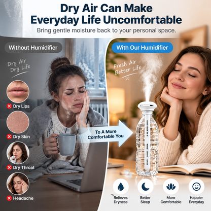 💧 Portable Bottle Humidifier | Turn Any Bottle Into A Personal Mist Maker