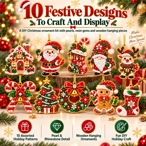✨ 10 Festive Christmas Ornament DIY Kit – Create Your Own Holiday Magic