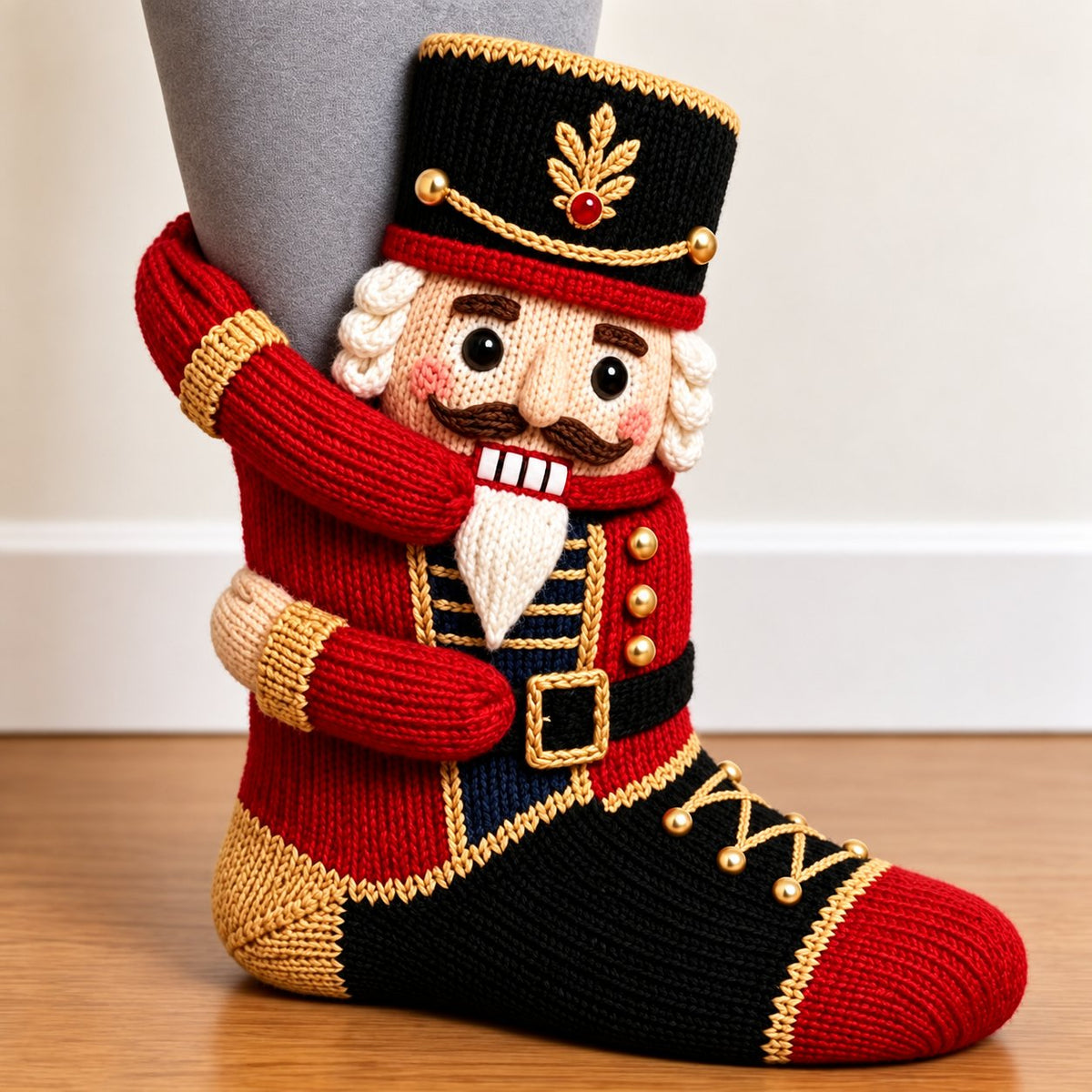 🎄 🧦3D Hugging Christmas Socks 🎅 Cute Knit Holiday Socks 5 Designs