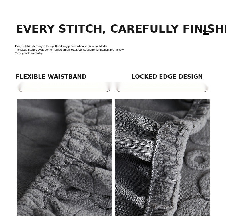 Flexible waistband and locked edge finishing