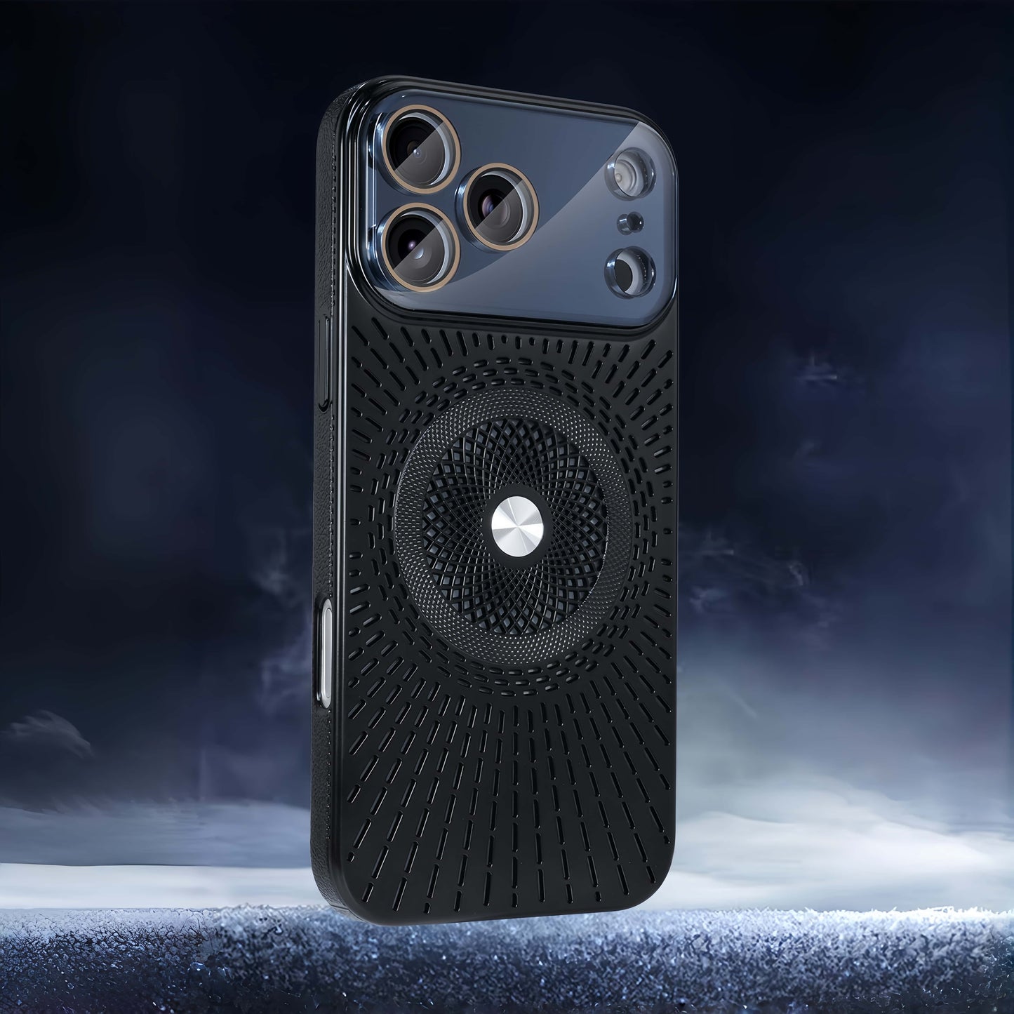 iPhone 17 ProMax/16/15/14/13/12 Hollow Back Panel Heat Dissipation Breathable Mobile Phone Case With Magnetic Ring