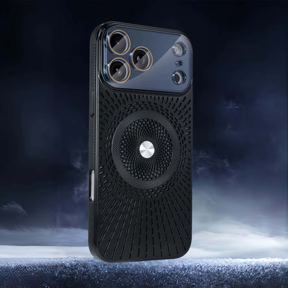 iPhone 17 ProMax/16/15/14/13/12 Hollow Back Panel Heat Dissipation Breathable Mobile Phone Case With Magnetic Ring
