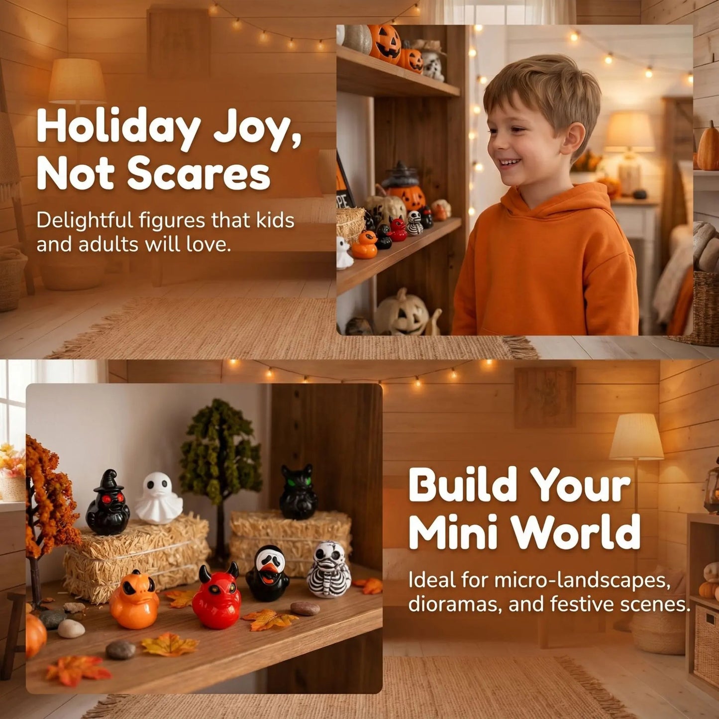 Mini Devil Ghost Skull Resin Ducks – Cute Spooky Halloween & Christmas Desktop Decor