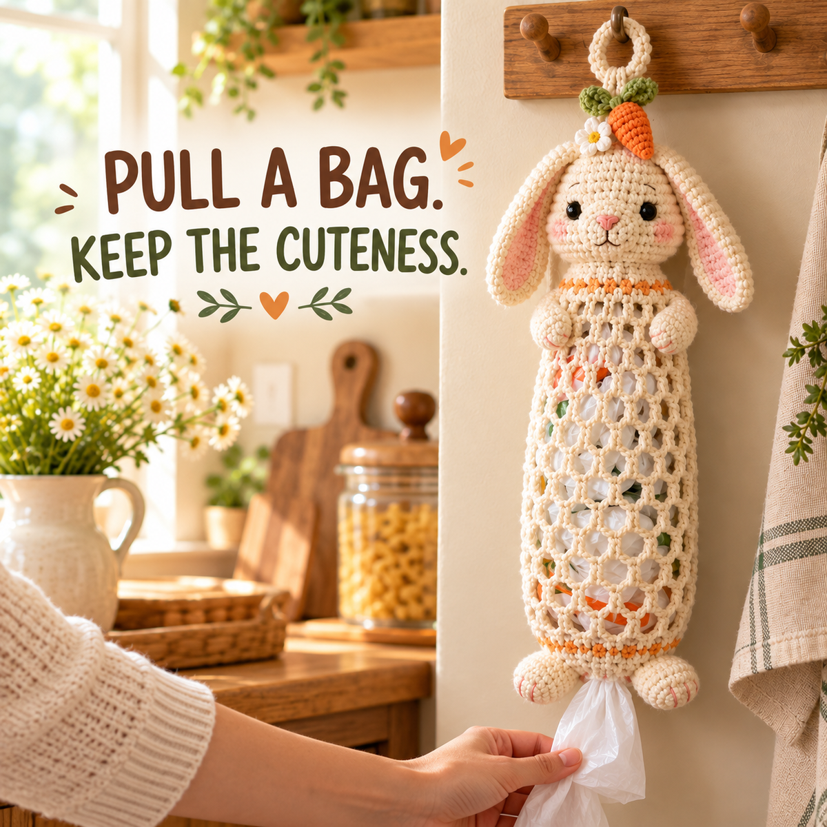 🔥 LAST DAY 49% OFF | 🧶🐾 Cottage Critter Keepers™ | Crochet Animal Bag Holder DIY Kit – 11 Designs