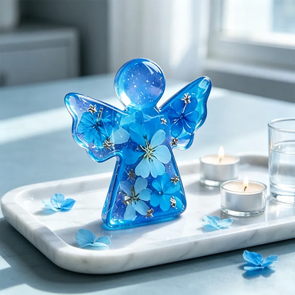 Forget Me Not Dried Flower Angel Keepsake - Timeless Gift for Remembrance, Comfort & Hope