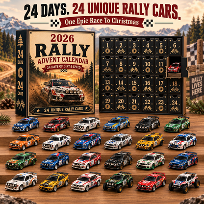 🏎️ 2026 Rally Racing Advent Calendar – 24 Days of Dirt & Speed, 24 Collectible Rally Cars✨