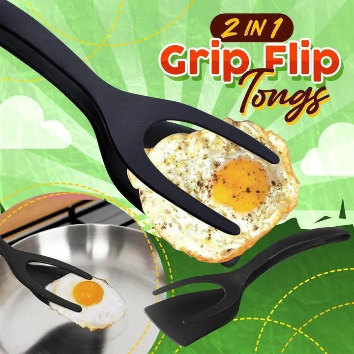 🥘 LIMITED-TIME ! 🍳 2-in-1 Grip Flip Tong – Non-Scratch, Non-Stick, Heat-Resistant ✨