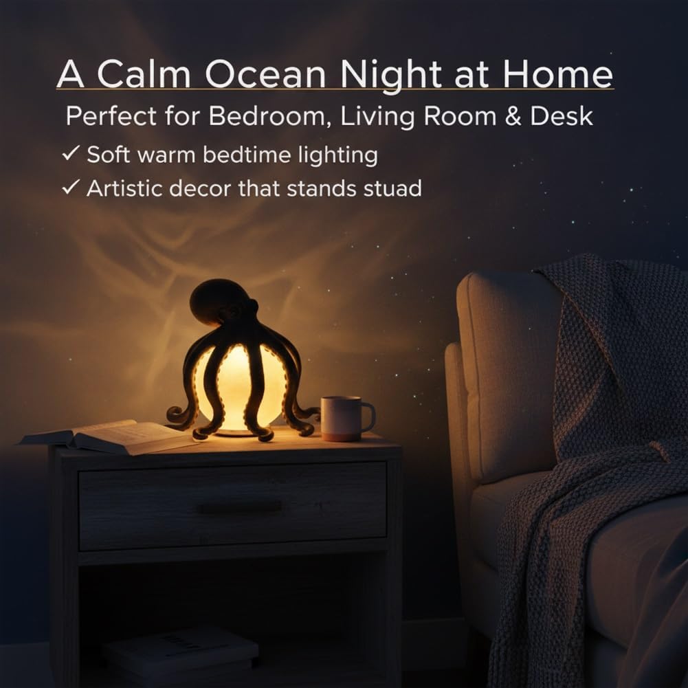 🎁🎉Only $29.99 This Week🌟🐙 Ocean Sculpture Octopus Ambient Table Lamp