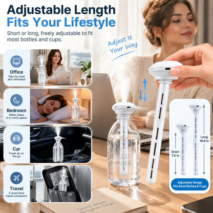 💧 Portable Bottle Humidifier | Turn Any Bottle Into A Personal Mist Maker