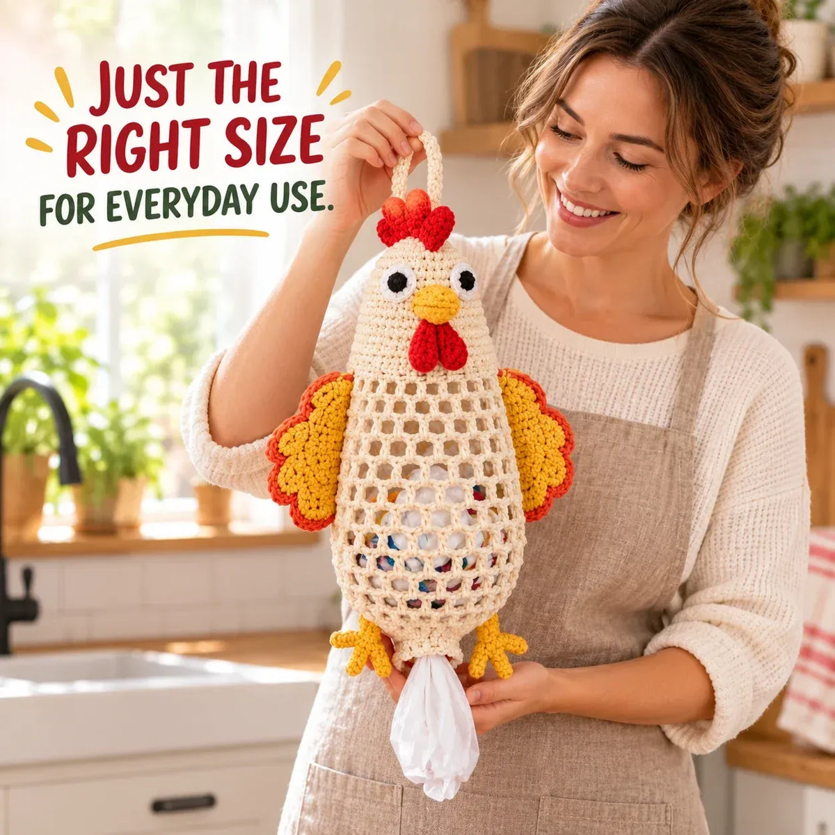 🧶 Cottage Harvest Keepers™ – Crochet Animal Bag Holder DIY Kit
