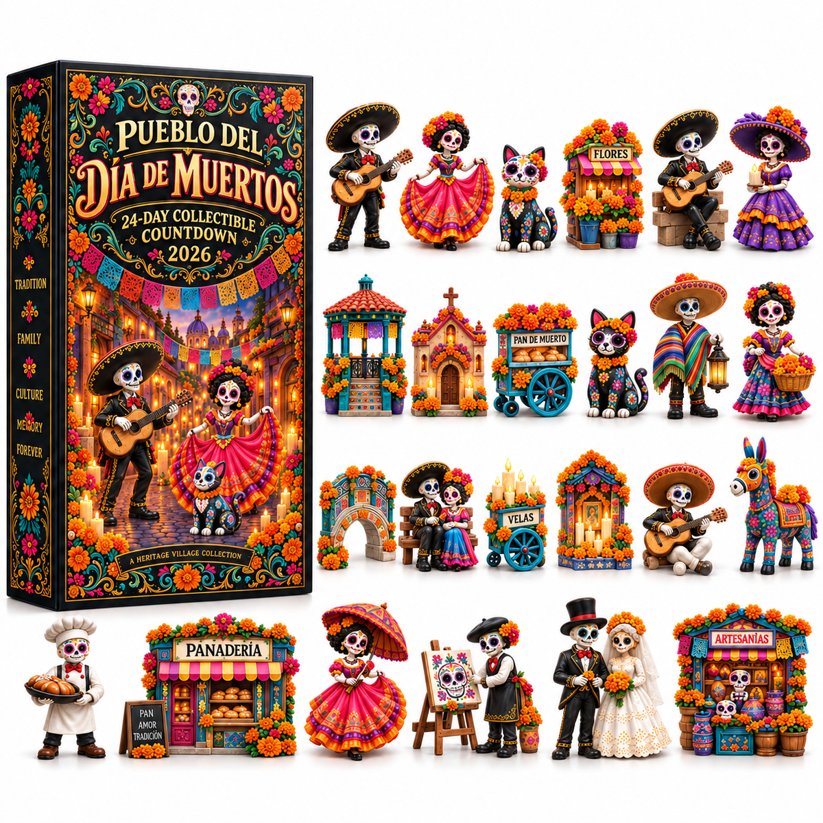 Pueblo del Día de Muertos 2026 – 24-Day Miniature Countdown