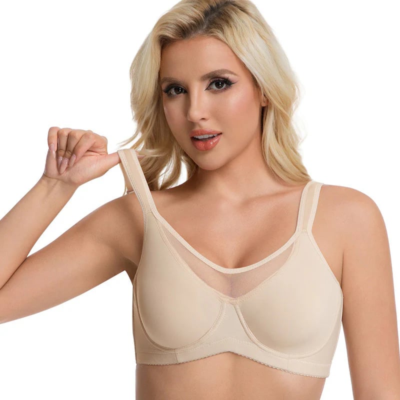 💐Women's Elegant Sheer Full Coverage Minimizer Bra ✨ Plus Size for Large Busts | No Digging, No Spillage & Ultra Comfy