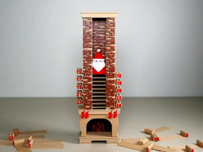 🎁Christmas Advent Calendar 24 Days Countdown, Sliding Santa Chimney Tower Decor for Kids Family Holiday Gift