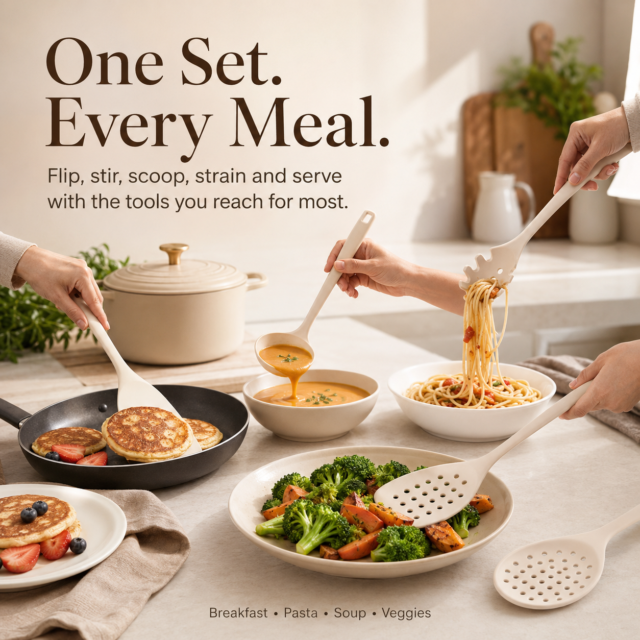 🍳 9-Piece Silicone Cooking Utensil Set – Non-Scratch Kitchen Essentials