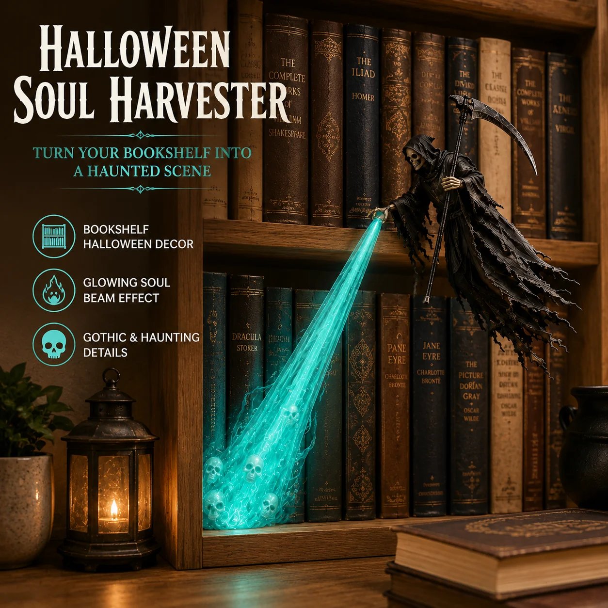 🔥Buy 2 Free Shipping🔥💀 The Soul Collector — Haunted Reaper Shelf Light