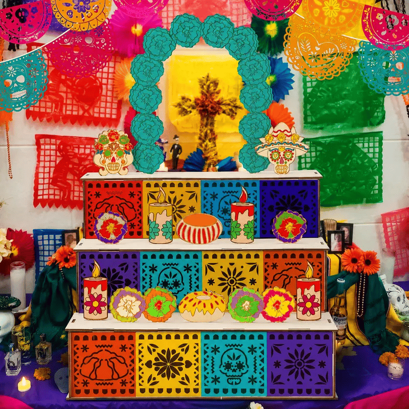 🎃Day of the Dead Wooden Altar Display Set