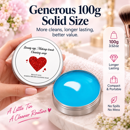 🫧 Makeup Brush Cleaning Soap with Silicone Scrub Pad | 100g ✨