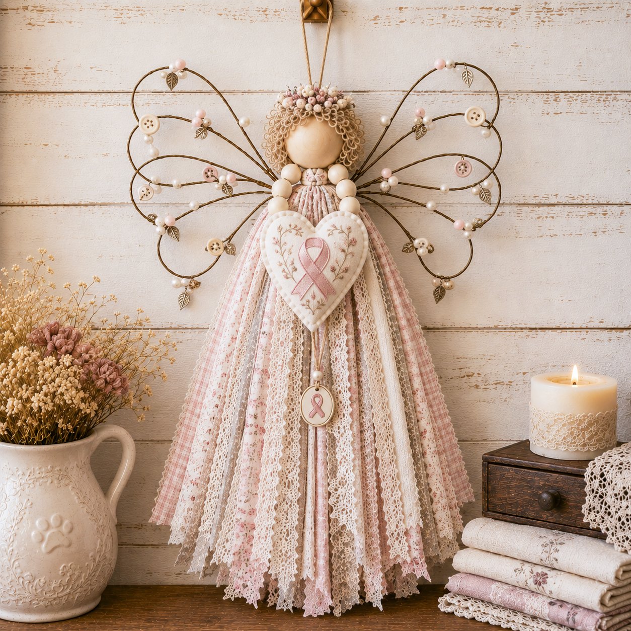 Angel Fabric Hanging DIY Kit - Stitch a Little Blessing That Stays Forever