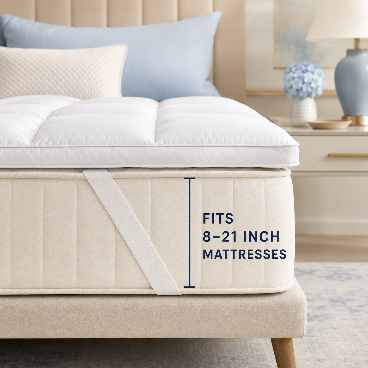☁️1000GSM Extra Thick Premium Quilted Mattress Topper