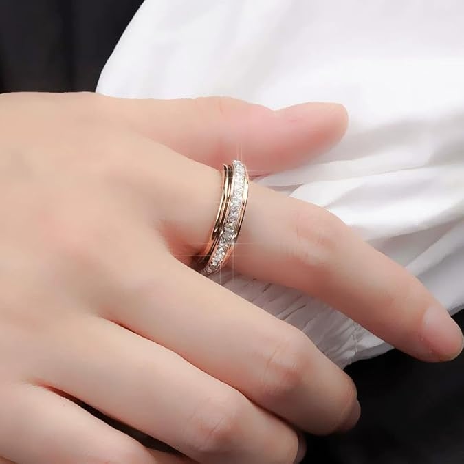 💍Rotating Crystal Ring, Relieves Anxiety, Symbolizes Vows & Luck, Waterproof & Fade-Resistant