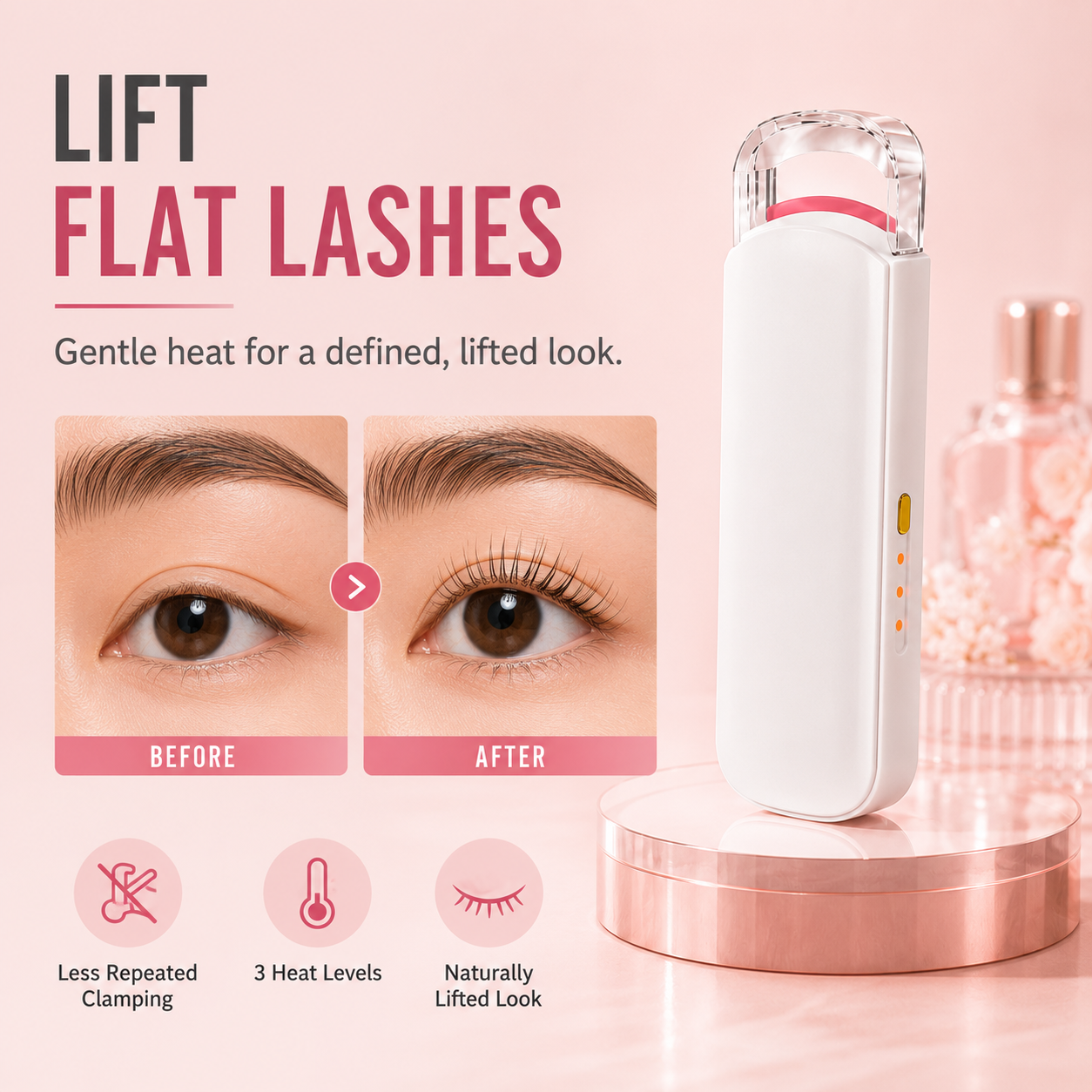 Rechargeable Electric Eyelash Curler – Instant Lash Curling, Fast Heating & Portable Pocket Design, Available in 3 Colors 💄✨