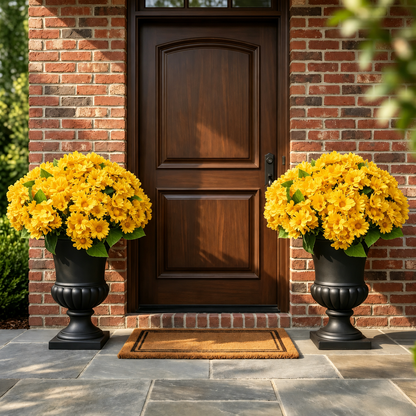 Artificial Outdoor Sunset Mums Flowers - UV resistant, Waterproof, Windproof
