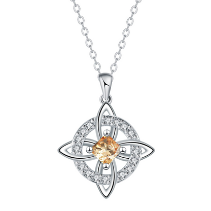 Mystical Birthstone Witches Knot Necklace – Natural Crystal 🔮💞Protect Your Loved Ones