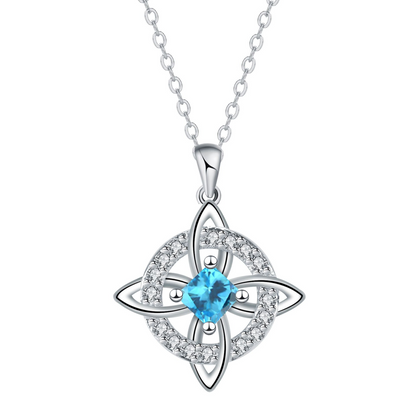 Mystical Birthstone Witches Knot Necklace – Natural Crystal 🔮💞Protect Your Loved Ones
