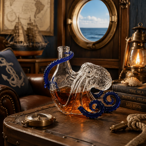 🐙✨ 3D Octopus Glass Wine Bottle — A Stunning Glass Bottle That Brings Nautical Charm To Any Space