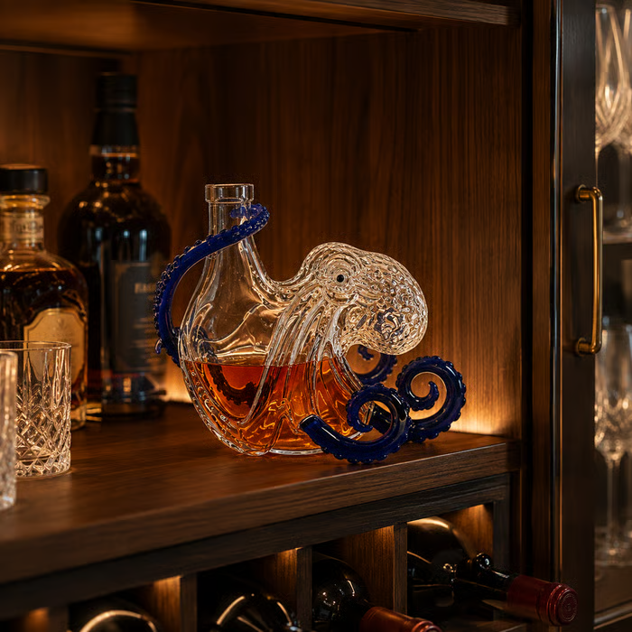 🐙✨ 3D Octopus Glass Wine Bottle — A Stunning Glass Bottle That Brings Nautical Charm To Any Space