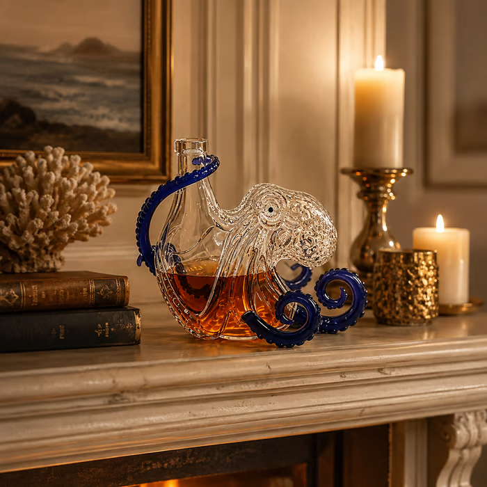 🐙✨ 3D Octopus Glass Wine Bottle — A Stunning Glass Bottle That Brings Nautical Charm To Any Space
