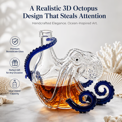🐙✨ 3D Octopus Glass Wine Bottle — A Stunning Glass Bottle That Brings Nautical Charm To Any Space