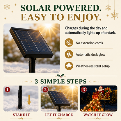 🎅✨ 2026 New Santa’s Flying Sleigh Gift Cascade – Solar Christmas Garden Light