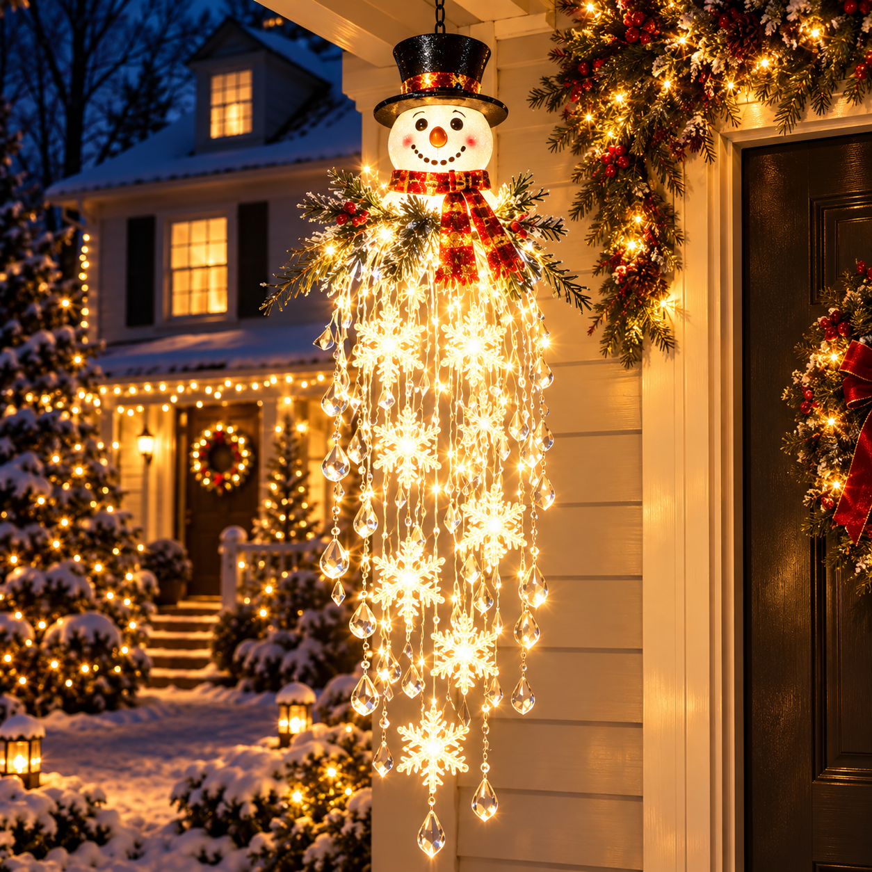 Snowman Christmas cascading hanging light