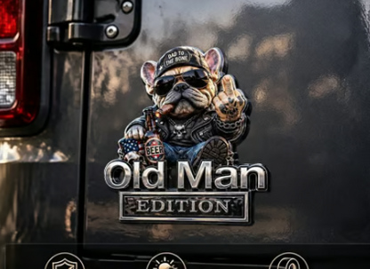🚗 Funny Old Man Edition Vehicle Badge — 3D Chrome Metal Emblem, Perfect Father's Day & Birthday Gift for Dad, Grandpa, Husband, Truck & SUV Owners