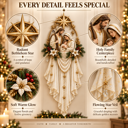 ✨✝️ Last Day 45% OFF✨Holy Family Star Veil Cascade™ – Lighted Nativity Christmas Wall Decor