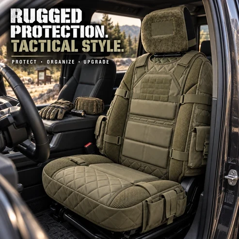 Limited Time 50% OFF | Tactical Truck Seat Cover with Built-In Storage
