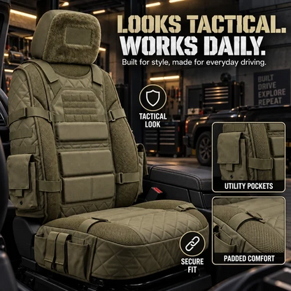 Limited Time 50% OFF | Tactical Truck Seat Cover with Built-In Storage